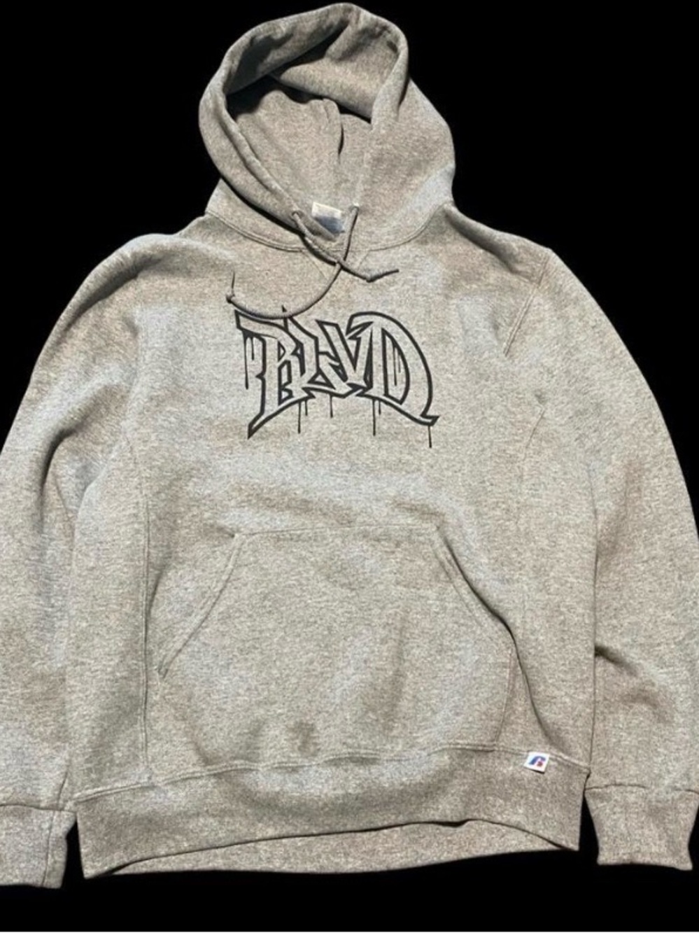 Russell Athletic Gray Graphic Pullover Hoodie